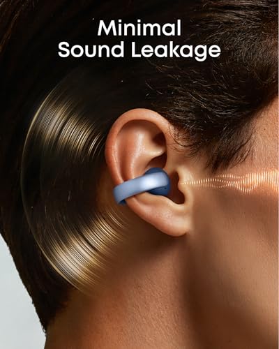 Soundcore AeroClip by Anker Open Ear Earbuds, Clip On Earbuds, Open Ring - color: Glacier Blue