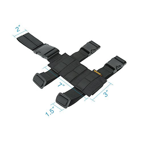 EXCELLENT ELITE SPANKER Tactical Drop Leg Holster Adjustable Drop Leg Platform Molle Module Universal Bag for Left/Right Leg - color: Black