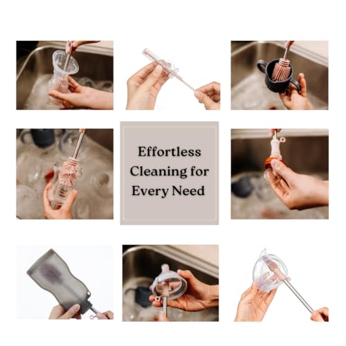 Haakaa Food-Grade Silicone Cleaning Brush Kit 3-Piece (Kit-Lime) - color: Kit-lime