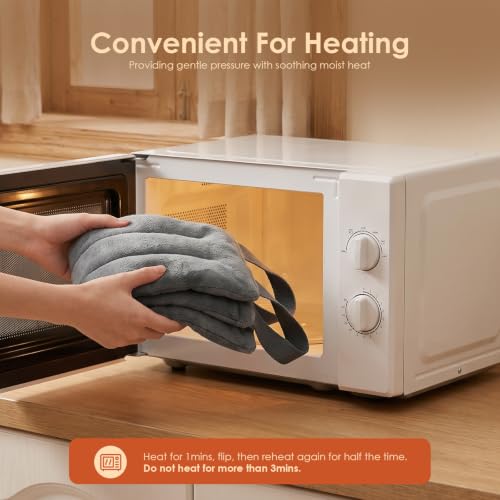 Microwavable Heat Pad for Neck and Shoulders, Warm Compress Wrap, Grey - color: Heat Pad05 -Grey