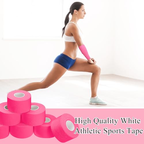 130 Yard 1.5 Inch Pink Athletic Sports Cotton Tape Pre Wrap Easy Tear - color: Pink, size: 1.5 In