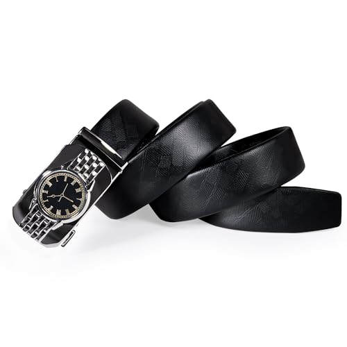 Dubulle Ratchet Belt for Men Leather Adjustable Designer Fashion Buckle - color: Black Watch, size: Adjustable Fit 35" to 45" Waist