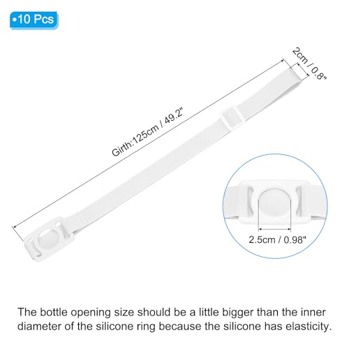 PATIKIL Water Bottle Lanyard, Adjustable Holder Shoulder Strap with Ring Buckle Carrier Clips for Walk Outdoor - color: White