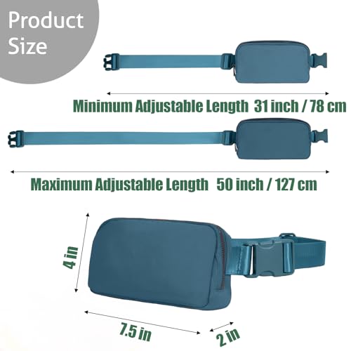 INTINI Crossbody Fanny Pack for Women, Small Belt Bag Waist Purse with Adjustable Strap, Mini Hip Pack Side Bag for Travel, Running, Gym and Daily Wear - color: S - Steel Blue