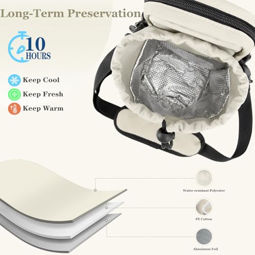 Water Bottle Holder with Strap, 32/40oz Insulation Water Bottle Carrier Bag with Phone Pocket, Water Bottle Sling Bag Crossbody Water Bottle Holder for Hiking Walking - color: Cream