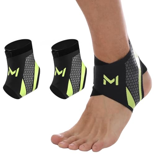 Ankle Brace 2 Pack, Adjustable Lace-Up Ankle Support with Stabilizing Straps, Breathable Compression Ankle Stabilizer for Running, Basketball, Sports & Daily Wear for Men & Women (Green)