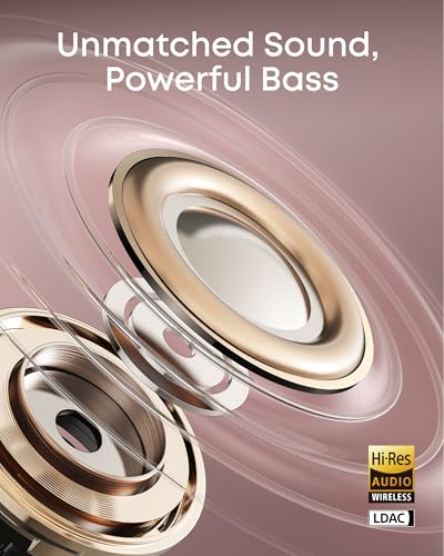 Soundcore AeroClip by Anker Open Ear Earbuds, Clip On Earbuds, Open Ring - color: Rosy Brown