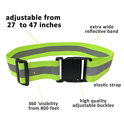 Reflective Vest - Running Vest Reflector, Reflective Running Vest with Safety Straps, High Visibility Reflector - color: J-10pcs Belt