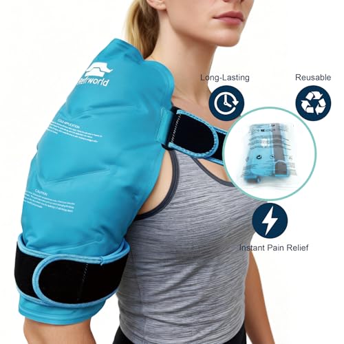 Long-Lasting Cold Ice Pack Wrap for Injuries Reusable Gel for Lower Back, Cold Packs Wrap for Shoulder, Knee, Elbow, Hip, Leg, Soft Cold Compress—2 Straps Securely Wrap Around Key Pain Areas
