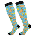Wusikd Heartbeat Symbol Compression Socks for Women and Men Circulation Black Long Socks for Athletic Running 1 - color: Capybaras