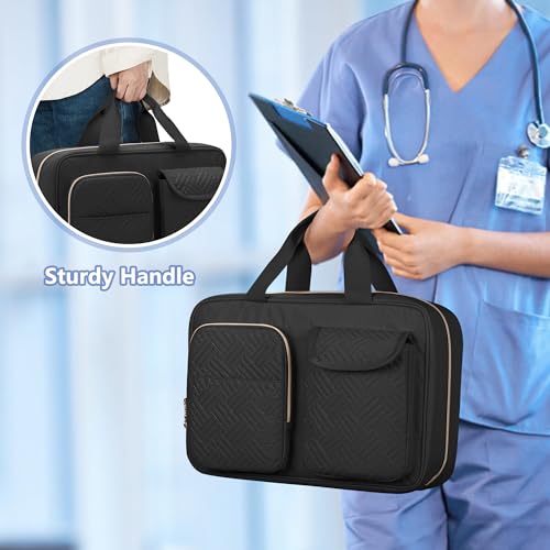 Damero Large Medicine Organizer for Large Pill Bottles, Black - color: Black