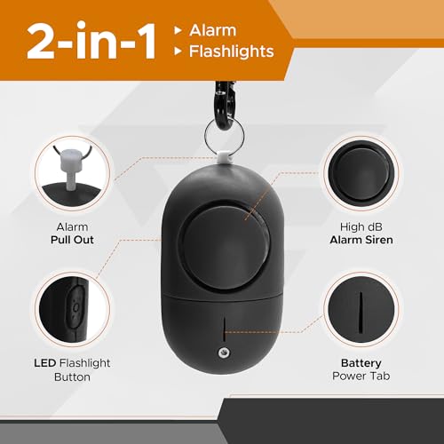 FURY Personal Safety Alarm for Women, 120DB, Black - color: Black