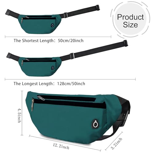Fanny Pack for Women Men,Crossbody Water Resistant Sports Waist Bag Pack - color: 1pack-green
