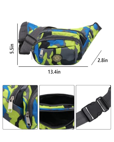 AIBEARTY Fashion Fanny Pack Small Checkered Waist Pack Belt Waist Bag Pack Pouch with Adjustable Strap for Sport Running,Camping,Trip - color: Camouflage 03