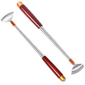 2Pcs Back Scratchers Extendable with Wood Handle & Massage Roller - color: Dark Red-2pack