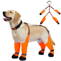 All-Weather Dog Boots with Suspenders – Waterproof Shoes Pants - color: Orange, size: 2X-Large