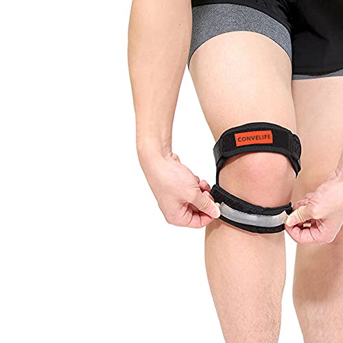 Dual Patella Knee Strap (Black, 1 Count (Pack of 1))