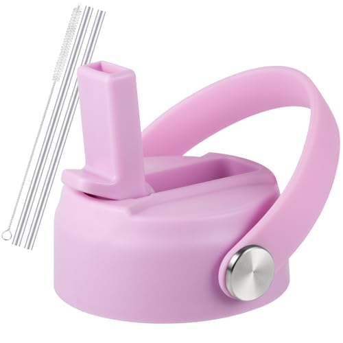 RRegeny Straw Lid for Hydro Flask Wide Mouth 32 40 oz, Lids with Flexible Handle compatible with HydroFlask, Replacement Sports Flex Cap Wide Mouth Top - color: Lavender