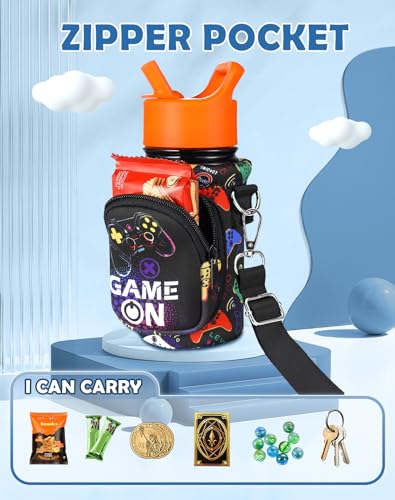 Miss Adola Kids Water Bottle Carrier, 10-18 Oz - color: Black Game On