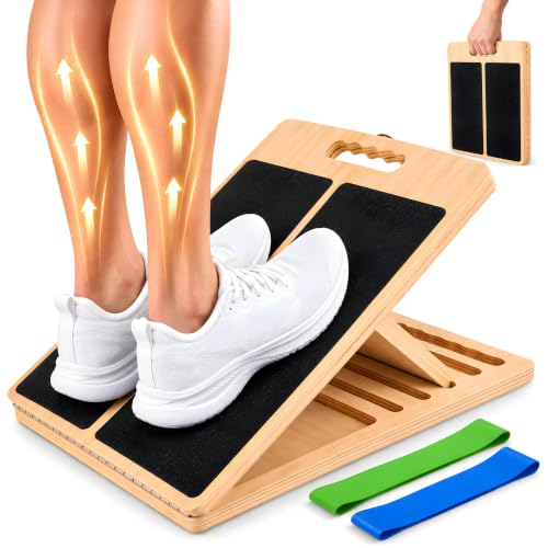 Slant Board for Exercise, 5-Position Adjustable Wooden