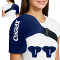 Shoulder Ice Pack Wrap for Rotator Cuff Cold Therapy Brace 2Pack - color: 2 Pcs Large-blue