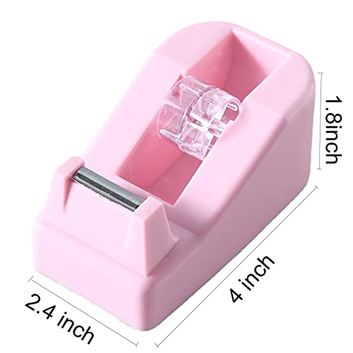 WELSTIK Desktop Office Tape Dispenser Non-Skid Base, for Packaging in Office,Restaurant, Flower Shop,Cake Shop,Pink - color: Pink