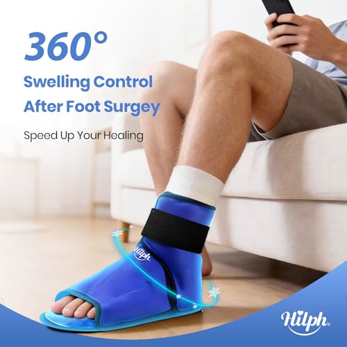 Hilph Foot Ankle Ice Pack Wrap for Injuries, Ice Boot for Surgery Recovery - size: Medium