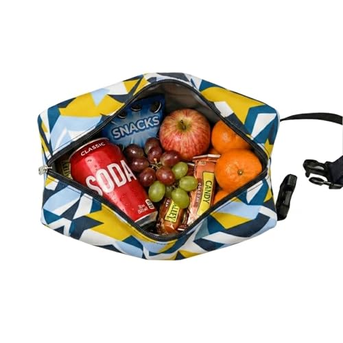 Remobia Hicol Freezable Snack Box with Built-in Ice Packs,Small Insulated Cooler Bag, Freezer Lunch Bag,Zip Closure & Buckle Handle, Easy-Clean for Travel(Geometry) - color: Geometry