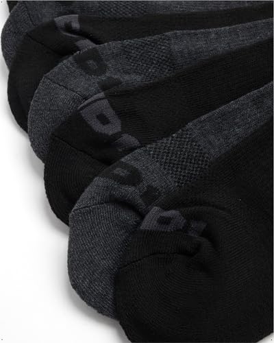 AND1 Mens Athletic Crew Socks 24 Pack Cushioned Comfort Socks - color: Heather Gray/Black