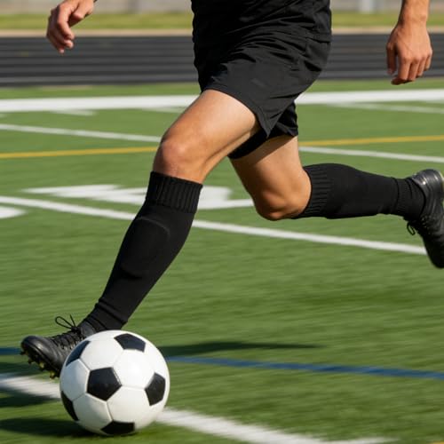 3 Pairs Pre-cut Soccer Sleeves, Leg Sleeves for Soccer, Compatible with Grip Socks Shin Guards Sleeves for Soccer Football