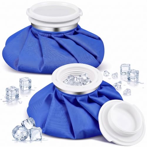 Honoson Reusable Ice Bags for Injuries 2 Pack, 6” Hot & Cold Ice Packs, Leak Proof Cold Compress for Pain Relief, Swelling, Sprains, Headache, Fever & Summer Cooling Relief, Toothache(Deep Blue) - color: Deep Blue