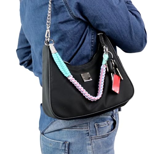 Outman Sport Water Bottle Handle Strap Holder Sling Cup Handle - color: Cyan and Pink