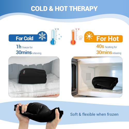 Comfytemp Ankle Foot Ice Pack Wrap for Plantar Fasciitis Relief, Feet Pain - color: Black 70, size: Large