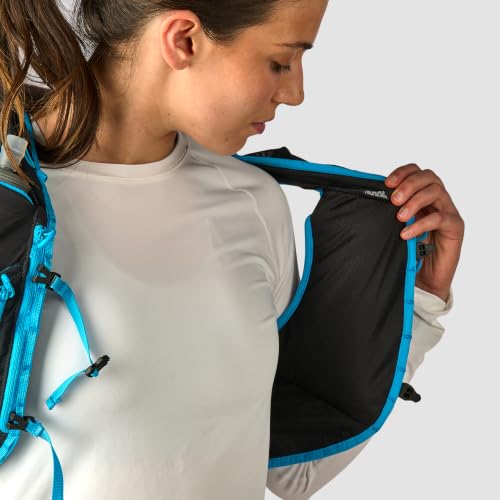 Ultimate Direction Adventure Vest | 17 Liter Capacity Hydration Pack for Running, Hiking & Fastpacking - Includes 2 Soft Flasks - color: Black, size: Large