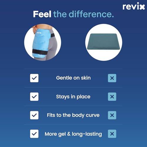 REVIX Ice Pack Wrap for Hip Replacement with Straps, Reusable Gel Cold Pack - color: Blue, size: standard