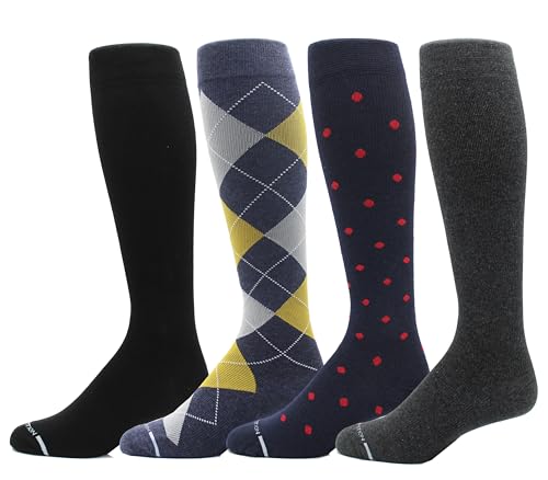 Dr. Motion 4 Pairs Compression Socks for Men, Knee High - color: Mcomp-sl16
