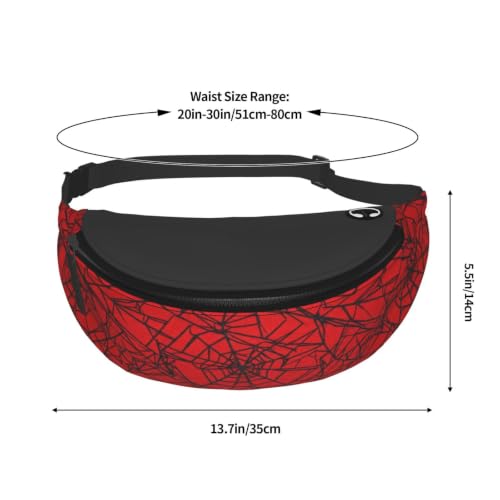 Dujiea Fanny Pack, Geometric Spider Web Lines Waist Bag With Headphone Hole Belt Bag Adjustable Sling Pocket Fashion Hip Bum Bag For Women Men Kids Outdoors Casual Travelling Hiking Cycling - color: Geometric Spider Web Lines