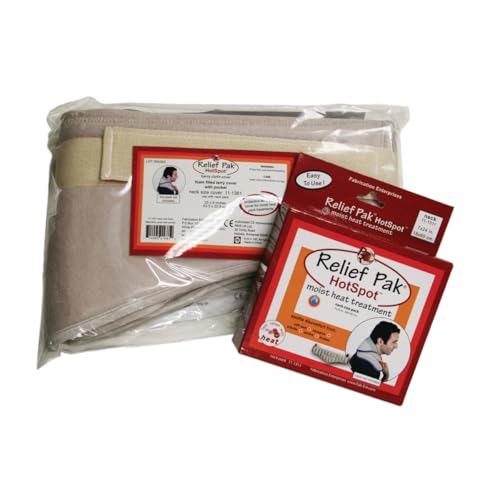 Relief Pak 11-1301 Moist Heat Pack and Cover Set, Neck Contour Pack with Foam Fill Pocketed Cover - size: Neck