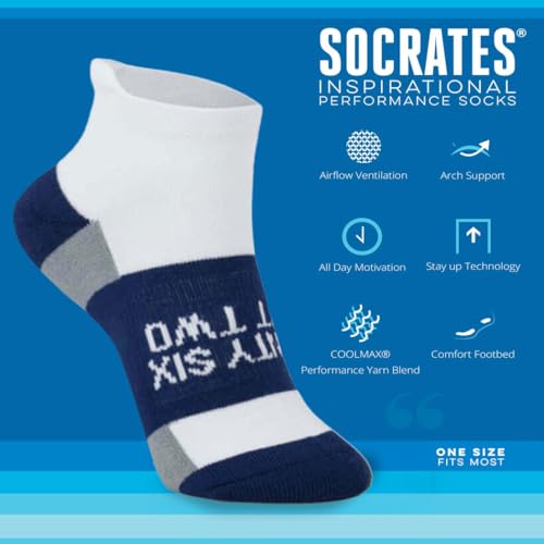 Gone For a Run Motivational Ankle Running Socks - Affirmation Runners Gifts - color: 26.2 (Navy)