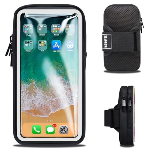 Phone Holder for Running Armband Cell Phone Holder iPhone 17 16 16e 15 14 13 12 11 Pro Max Xs Xr X Plus Mini Samsung Galaxy Ultra S26, Sports Arm Bands Sleeve Fit Workout Exercise Gym Hiking - color: 13-Black with Clear Window