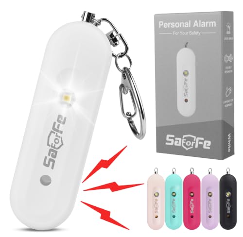 Personal Safety Alarm - Waterproof Rechargeable Security Alarm - 140dB Extra Loud Siren & Strobe Light - Self Defense Keychain - Gift for Women, Teenagers, College Girls, Seniors (White) - color: New White