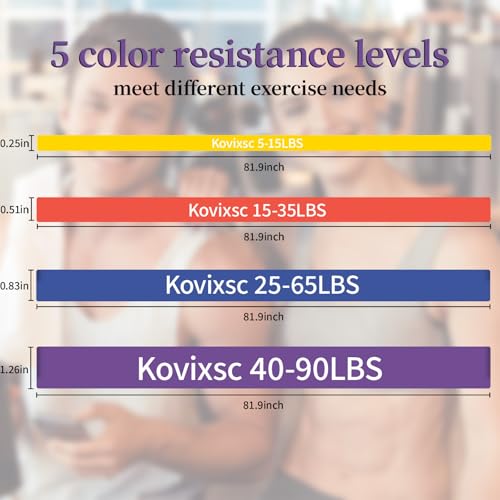 Resistance Exercise Bands Set Pull Up Assist Workout Fitness - size: 5-90lbs