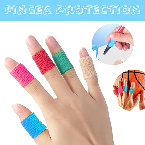 8 Pack 1 in x 5 Yards Cohesive Wrap Self Adhesive Bandage Wrap Elastic Self Adherent Wrap Self Stick Vet Tape for Athletic, Wrist, Ankle, Knees, Pets (White) - color: White, size: 1 Inch