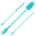 Kitchiny Silicone Bottle Brush 12.5 inch with 2 Straw Cleaners – Blue - color: Blue
