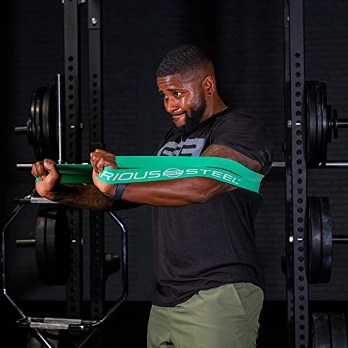 Serious Steel Fitness 32" Resistance Training Bands (Portable Exercise Band System Training Bands- Great for Individuals Under 5'10") - color: #4 Green (50-120 lbs.)