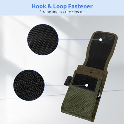 KENOBE Belt EDC Pouch, 5-Pocket Cell Phone/Tool Holder, Army Green - color: Army Green