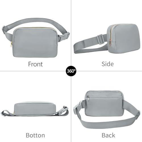 Waist Belt Bag Fashion Fanny Women and Men Gift Waist Pack With Adjustable Strap For Travel Running Hiking Walking Light Grey - color: Light Grey Fanny Pack