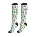 Tie Dye Compression Socks Knee High Support Socks For Women Men Running Athletic Hiking - color: Cactus