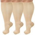 CTHH Wide Calf Compression Socks for Women Men Plus Size Knee High Stocking - color: Nude, size: XX-Large