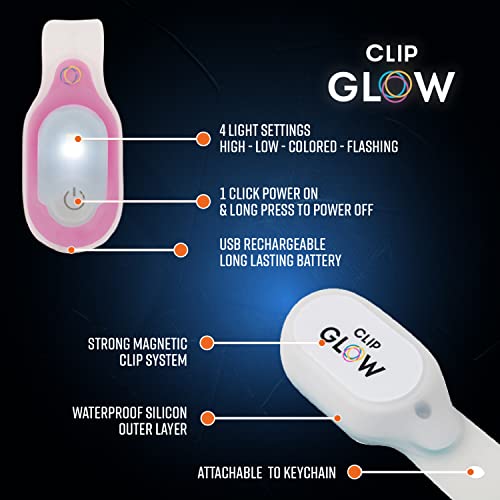 Clipglow Nurse Light Clip On for Night Shift - Bright, Lightweight Magnetic, Portable, USB Rechargeable Flashlight for Badge, 8-10 Hours Battery, 4 Settings 10-25 Lumens Nurse Gift|Pink - color: Pink
